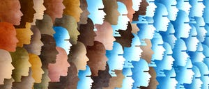 artwork showing human workers being gradually replaced by AI workers
